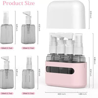 Kit de Viagem 4 em 1 Recarregável 50ml – Anti-Vazamento, Spray, Loção e Bomba (Aprovado para Avião)