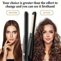 Alisador e Modelador de Cabelo 2 em 1 – Cerâmico, 140-220°C, Portátil