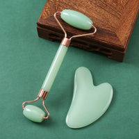 Conjunto Gua Sha + Rolo de Jade – Lifting Facial, Anti-Rugas, Presente