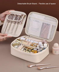 Bolsa de Maquilhagem Dupla Camada – Grande Capacidade, Design Luxo