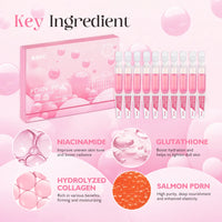 Kit 10 Ampolas PDRN Rosa – Sérum de Rejuvenescimento, Hidratação e Controlo de Poros