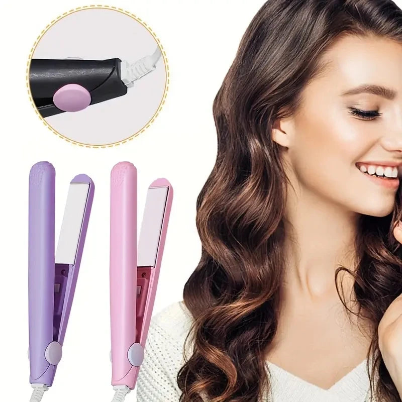 Mini Alisador de Cabelo Cerâmico Portátil – Alisa e Ondula em Segundos