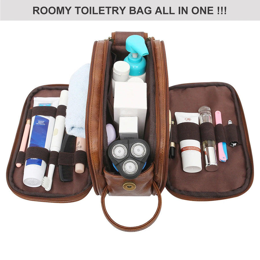 Kit de Higiene Pessoal para Homem – Resistente à Água, Pele Sintética, Viagem
