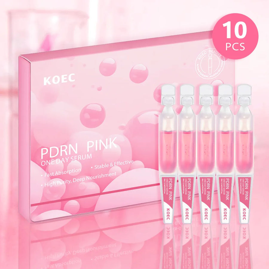 Kit 10 Ampolas PDRN Rosa – Sérum de Rejuvenescimento, Hidratação e Controlo de Poros