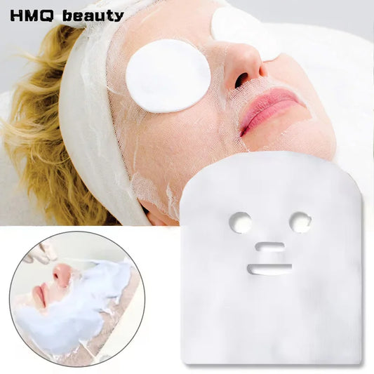 Folhas de Máscara Facial DIY – Gaze Ultra-Fina Descartável para Spa em Casa (50/100 un.)