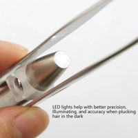 Pinça de Sobrancelha com Luz LED – Precisão Iluminada para Moldar Sobrancelhas