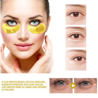 Máscaras de Olhos Ouro 24K – Colagénio + Ácido Hialurónico, 60 Unidades