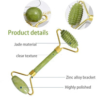 Rolo de Jade Natural – Massagem Facial e Corporal, Drenagem Linfática, Lifting e Luminosidade