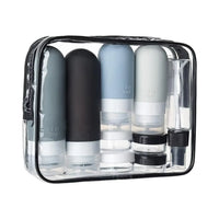 Kit de Viagem Premium 16 Peças – Garrafas de Silicone Anti-Vazamento (Aprovado para Avião)