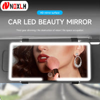 Espelho LED para Pára-Sol do Carro – Recarregável USB, Luz Regulável