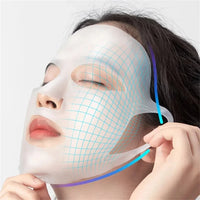 Máscara Facial 3D de Silicone Reutilizável – Hidratante, Lifting, Anti-Rugas