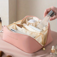 Saco Organizador de Maquilhagem com Zip – Grande Capacidade, para Viagem e Uso Diário