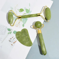 Rolo de Jade Natural – Massagem Facial e Corporal, Drenagem Linfática, Lifting e Luminosidade