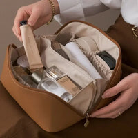 Organizador de Maquilhagem Multifuncional com Zip – Bolsa Interna, Estilo Elegante para Viagem
