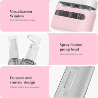 Kit de Viagem 4 em 1 Recarregável 50ml – Anti-Vazamento, Spray, Loção e Bomba (Aprovado para Avião)